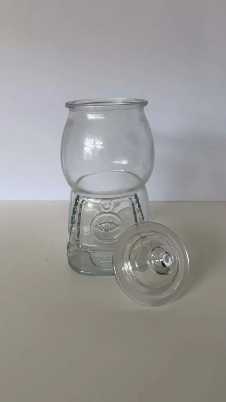 Clear Glass Gumball Machine Candy Jar Canister with Lid